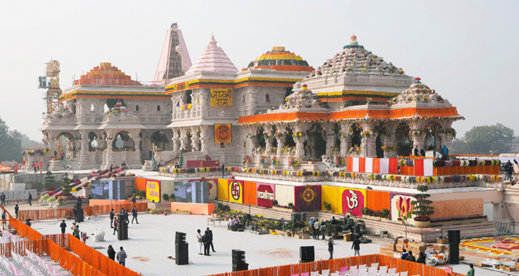 Visit the grand Ram Mandir in Ayodhya, a revered site for devotees honoring Lord Rama’s legacy.