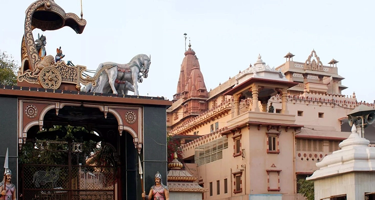 Sacred ISKCON Temple in Vrindavan known for Krishna devotion and peaceful spiritual vibes