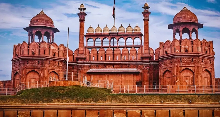 Historic Red Fort in Delhi, a grand Mughal monument and a key tourist attraction in the capital
